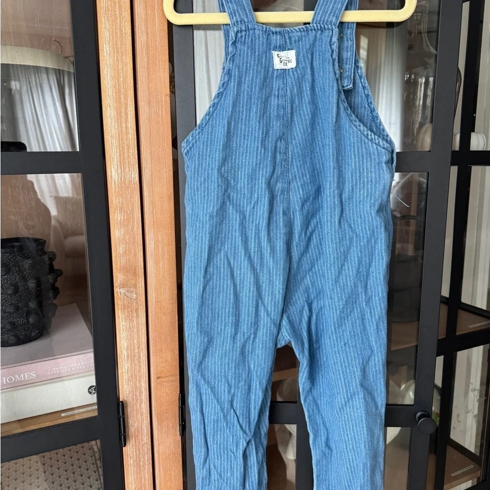 Zara Kids overalls twill toddler baby girl boy unisex striped longall jumpsuit